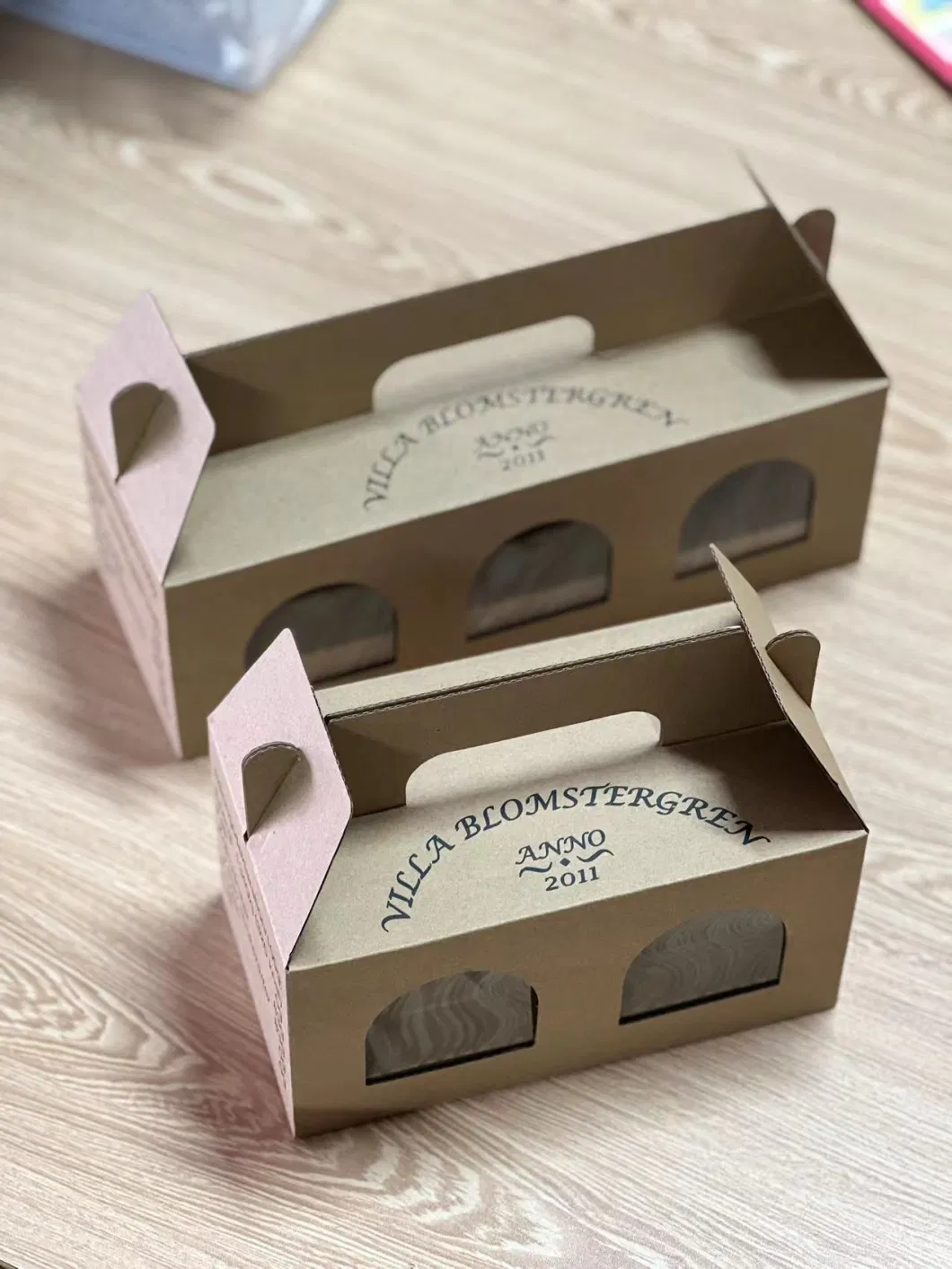 Custom Corrugated Bottle Corrugated Kraft Paper Box with Window