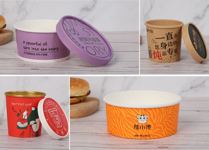 Custom Printed Fried Chicken Chips Kraft Paper Packaging Box Meal Bento Lunch Box with Lid Packing Pasta Salad Food Takeaway