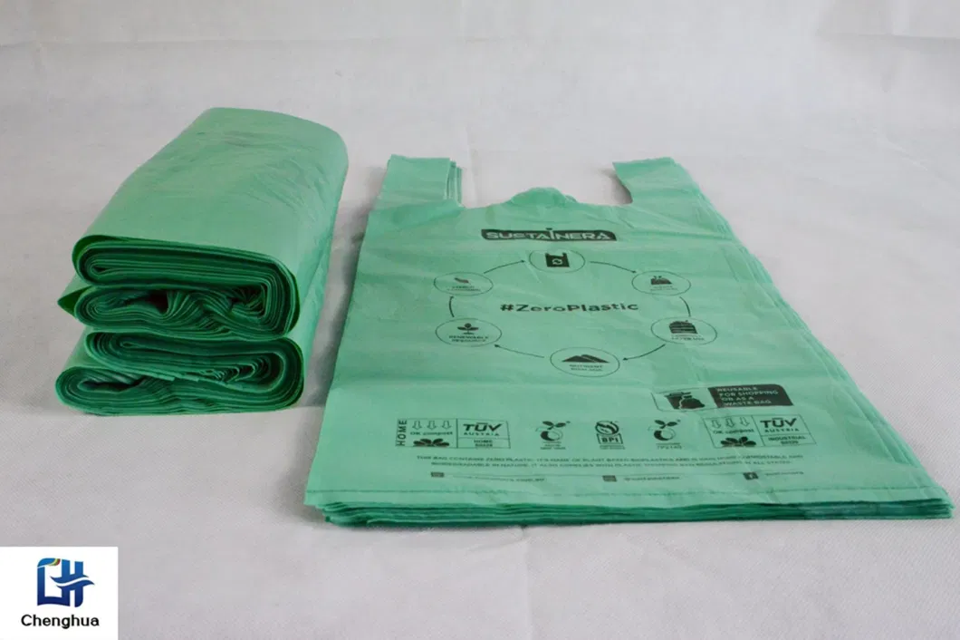 Eco-Friendly Biodegradable Shopping T Shirt Bag for Sale