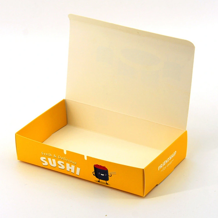 Disposable White Cardboard Custom Size Printing Paper Food Packaging Sushi Box