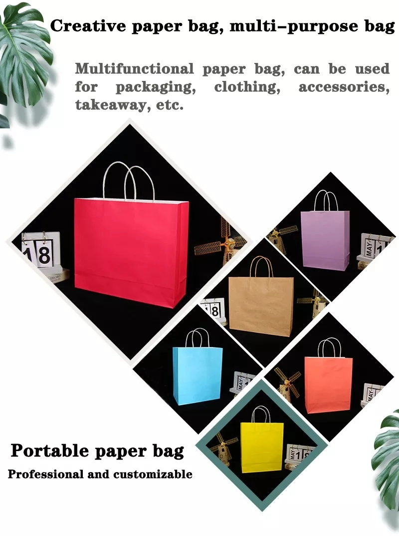 Wholesale Custom Packaging Craft Brown Kraft Paper Shopping Bag Large Wide Base Bottom Kraft Paper Bags