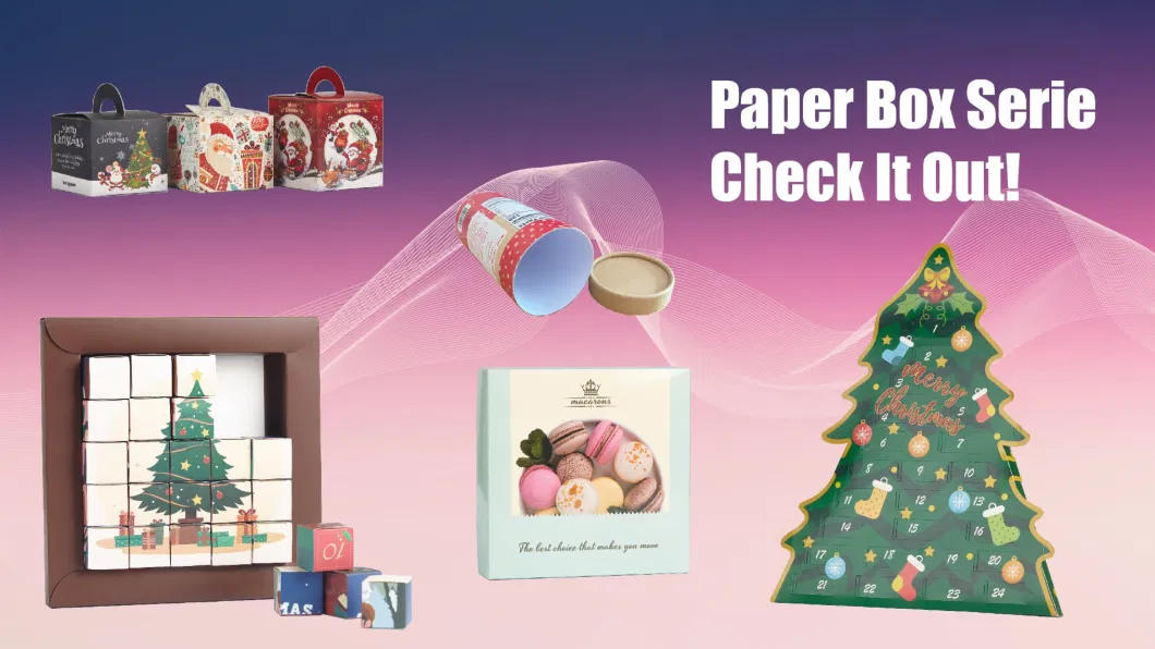 Tree Shape Christmas Special Paper Gift Packaging Boxes 24 Drawers Cosmetic Skin Care Pet Treat Toy Unique Display Box Holiday Gift Creative Paper Packaging Box