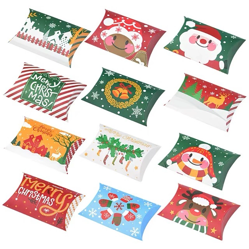 Eco Friendly Foldable Christmas Candy Dessert Cookie Paper Box with Logo Printing Xmas Sweet Biscuit Pastry Cardboard 3D Gift Package Boxes Cupcake Boxes