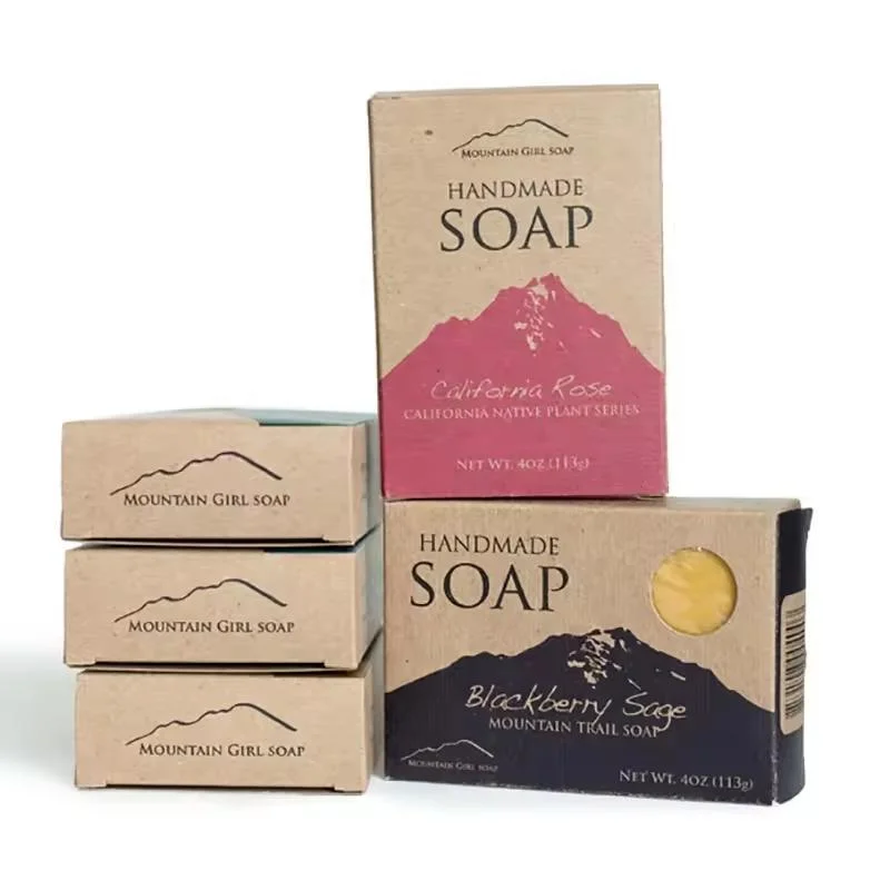 2021 Eco Friendly Biodegradable Custom Logo Design Printed Kraft Paper Soap Bar Packaging Box