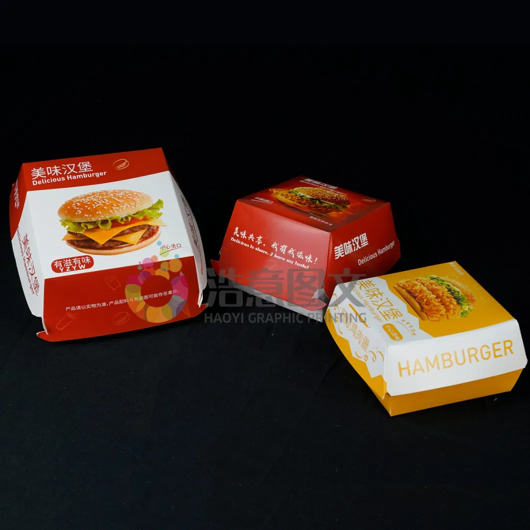 China Wholesale Custom Kraft Paper Food Takeaway Hamburger Packaging Box