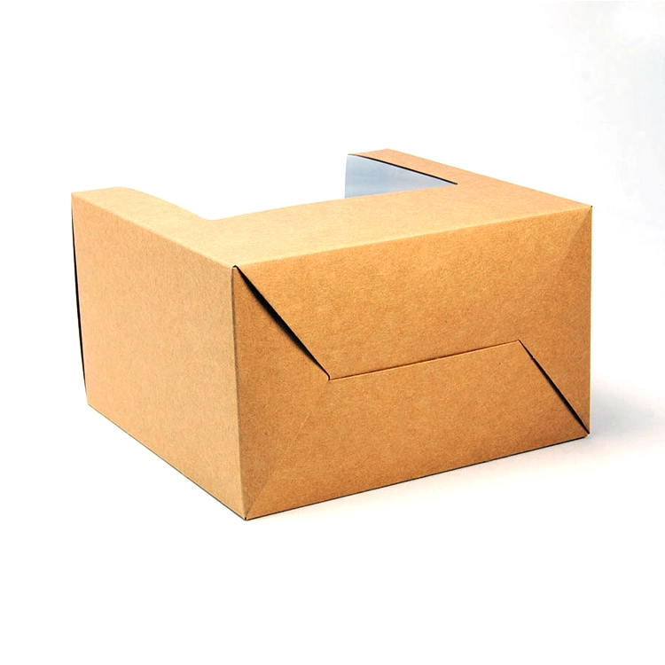 Folding Brown Kraft Base Boll Cap Hat Packaging Box with Clear Window