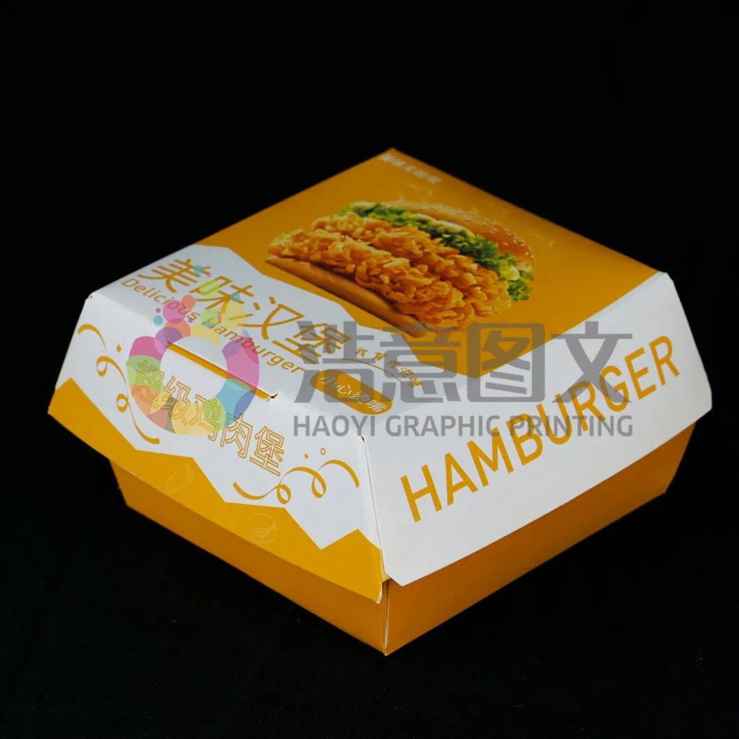 China Wholesale Custom Kraft Paper Food Takeaway Hamburger Packaging Box