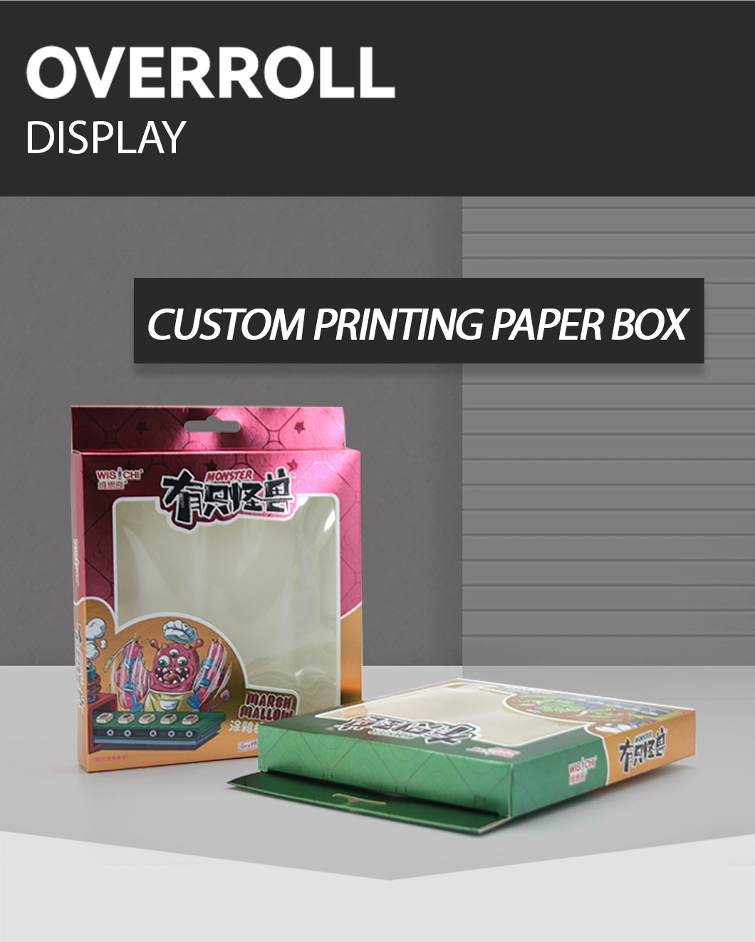 Custom Printing Candy Packing Paper Box with PVC Window and Handle