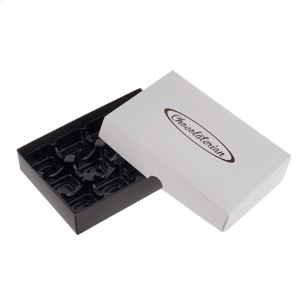 Custom Logo Chocolate Christmas Gift Retail Fast Food Packaging Paper Box with Plastic Insert