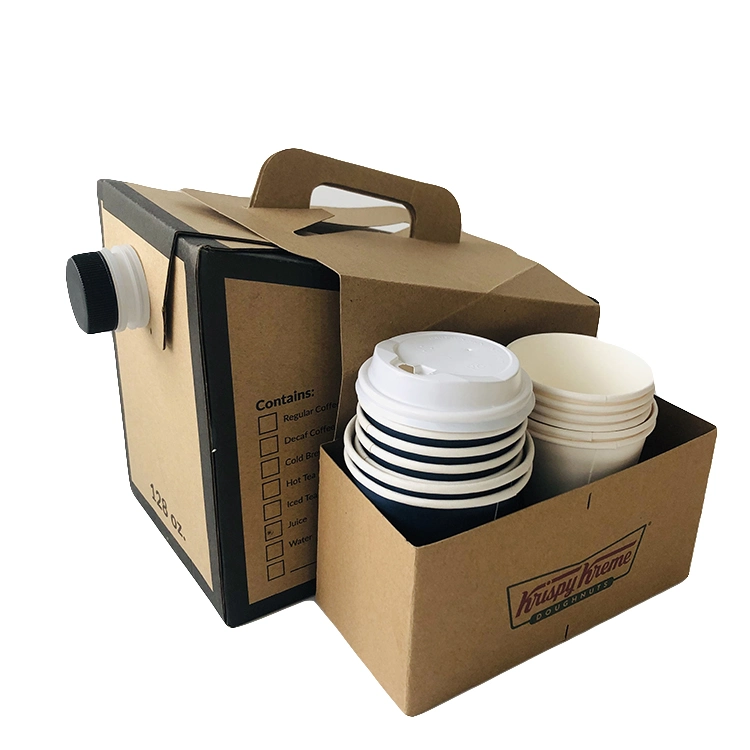 China Eco-Friendly Cheap Disposable Paper Coffee Box Dispenser 2.5L Coffee to Go Beverage Bag in Box