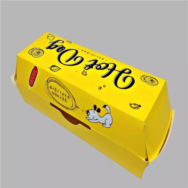 Packaging Hot Dog Burger Sandwich Takeout Box Kraft Paper Snack Box