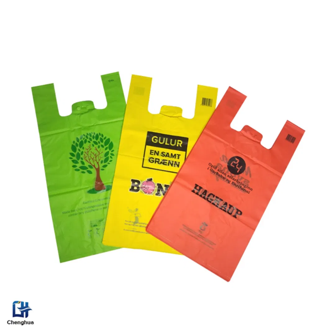 Eco-Friendly Biodegradable Shopping T Shirt Bag for Sale