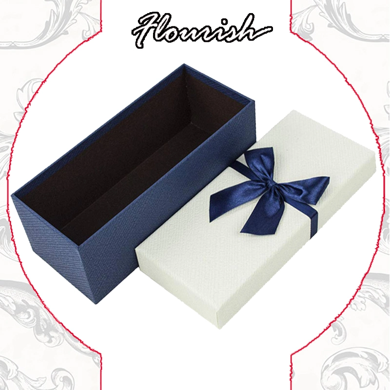 Special Paper Pasted Rectangular Cardboard Flower Gift Packaging Box with Ribbon