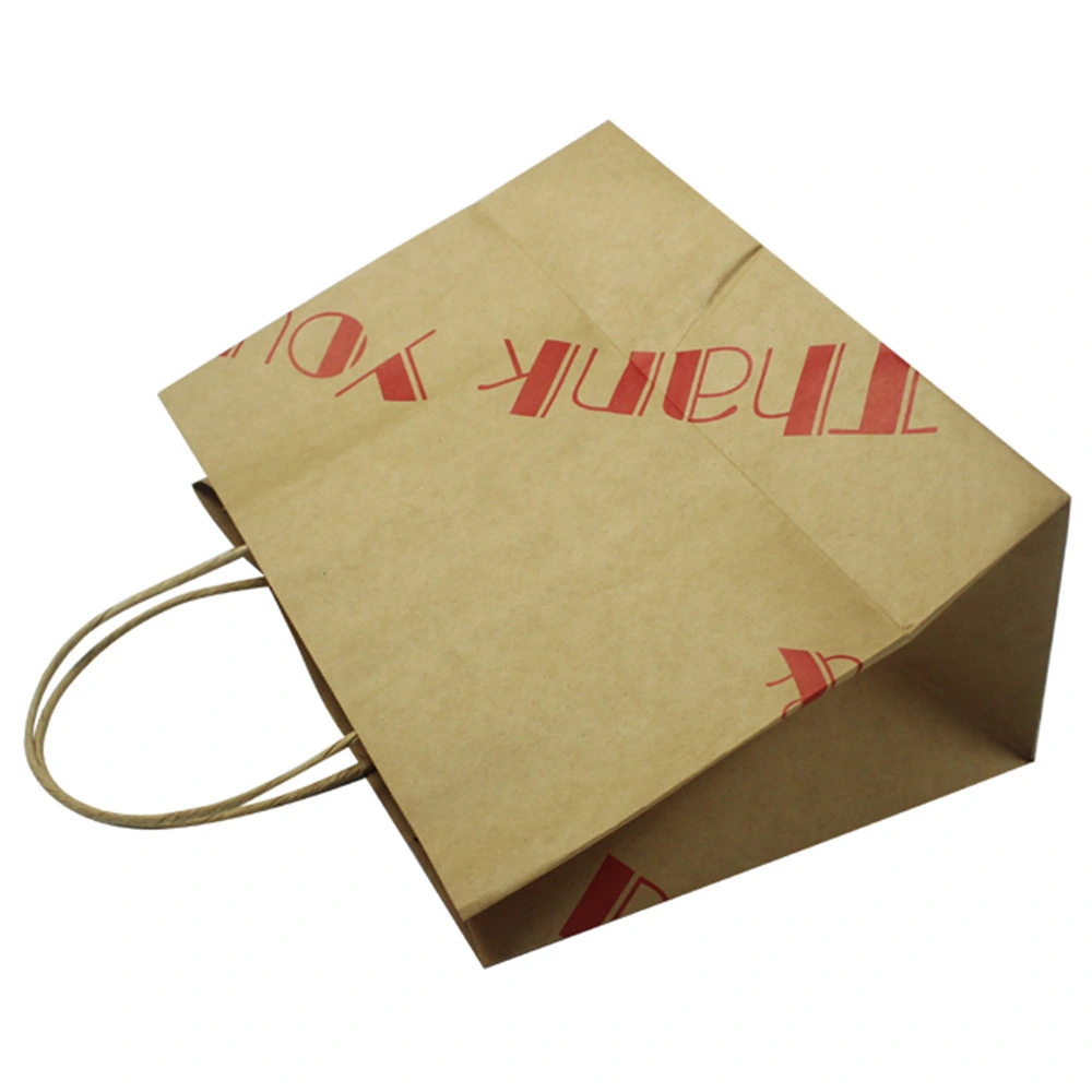 High Quality Recycled Twisted Handle Brown Kraft Paper Bag Takeaway Bag for Sale Shopping Bag