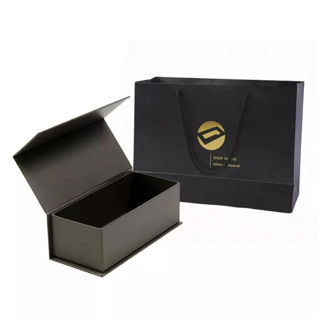 Corrugated Custom Logo Luxury Design Black Shipping Box &amp; Paper Bag