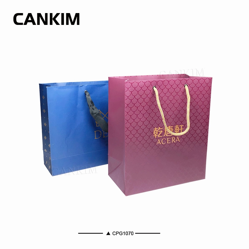 Cankim Custom Paper Bag with OEM Custom Paper Gift Bag Luxury Shopping Paper Bag Gift Bag Packaging Paper Bag with Ribbon