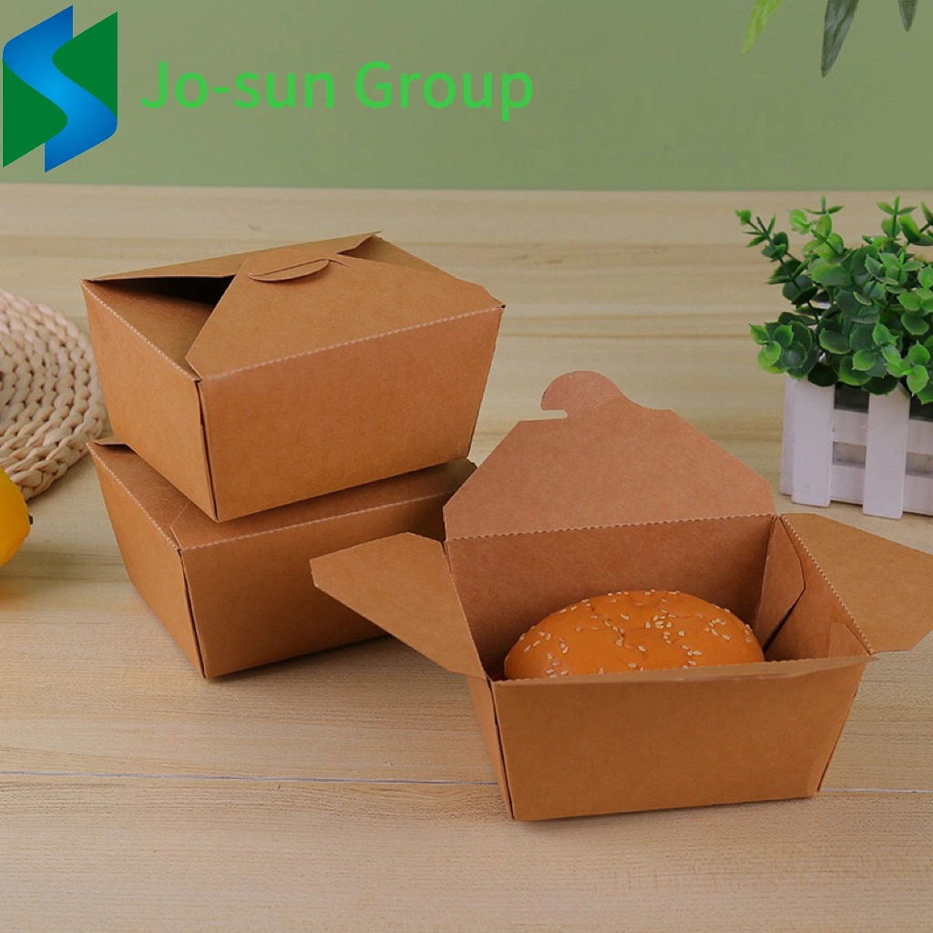 Jo-Sun Disposable Fast Food Brown Paper Bowls Kraft Salad Bowl and Lunch Box Salad Box