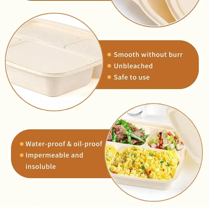 Custom Printed Paper Fast Food Containers Takeaway Packaging Biodegradable Take out Container