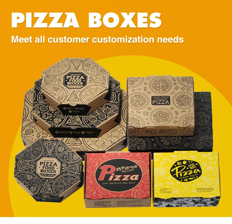 Wholesale Cheap Custom Printed Personalised All Size Corrugated Fries Hamburger Kraft Paper Pizza Boxes