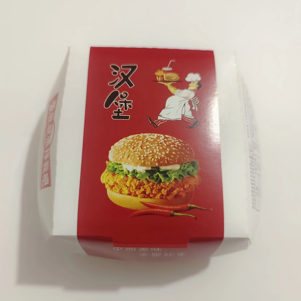 Fried Chips Burger Fast Food Packing Box Custom Print Paper Hamburger Box