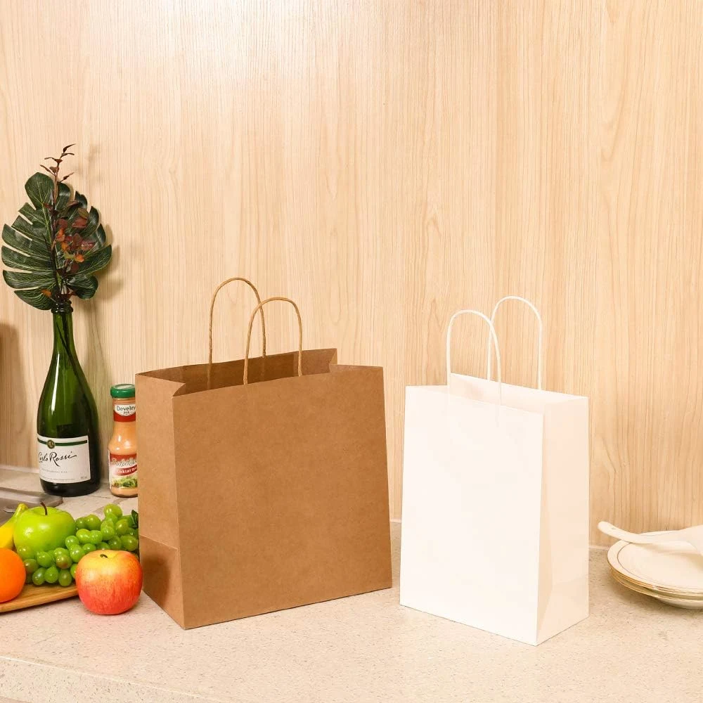 Custom Bakery Paper Bag for Bread Cake Paper Bag Custom Printing Logo Factory Price White Craft Paper Bag