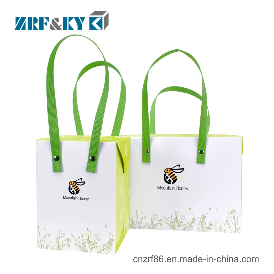 Custom Promotional Printed Cardboard Paper Honey Food Packaging Box Bag