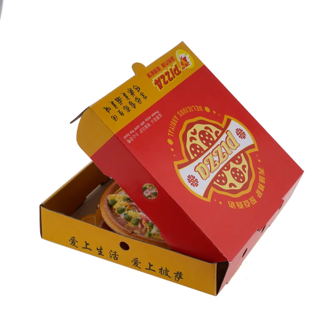 Custom Pizza Box Paper-Gift-Box Pizza Box Carton Pizza Boxes Fast Food Packaging Hamburger Takeaway Paper Boxes with All Shapes and Size