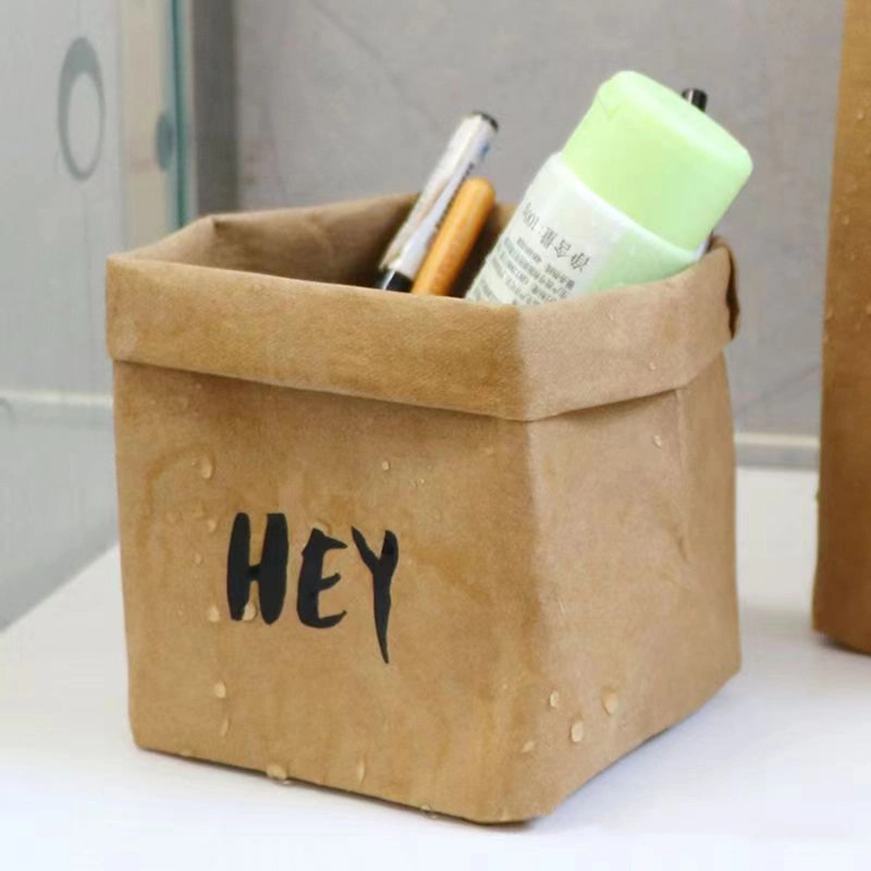 Brown Paper Bag Storage Large Capacity Storage Bag Folded Freely Wear Resistant for Office for Closet for Nursery for Kitchen