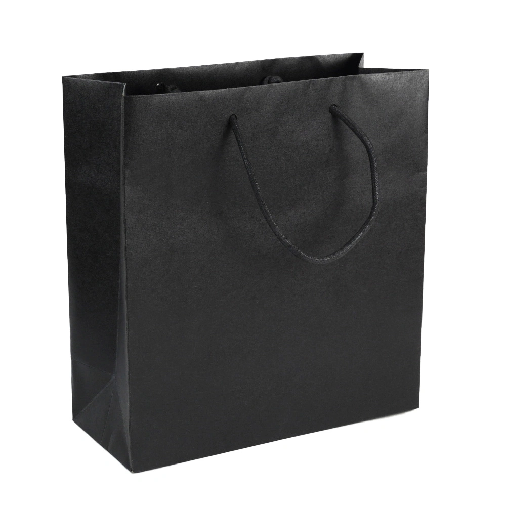 Luxury Black Ribbon Handle Clothing Gift Bag