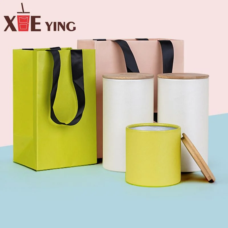 Custom Printed Paper Bags Cardboard Luxury White Kraft Paper Gift Bag with Ribbon Handle for Paper Bag