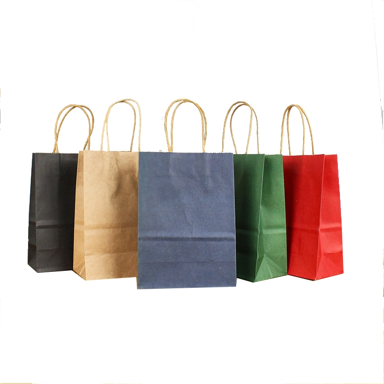 Hot Sale Custom Colored Twist Handle Small Paper Gift Bag