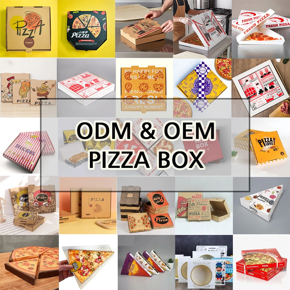 9X9X1.75&prime;&prime; White&Brown Custom Printing Cowhide Paper Square Corrugated Cardboard Storage Recyclable Folding Container Pizza Boxes for Food Cake Cookie Pizza PA