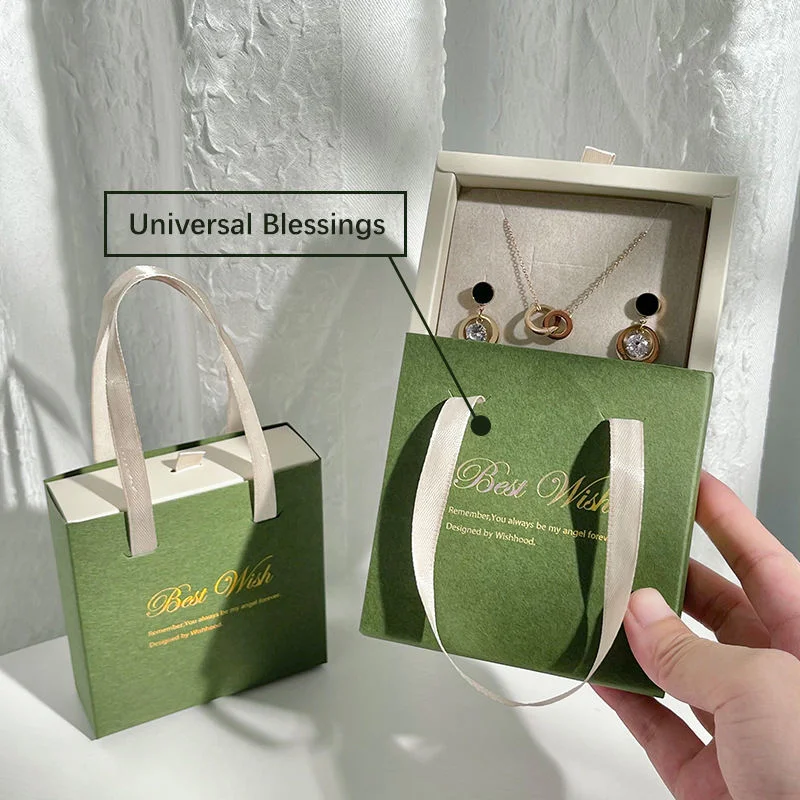 New Style Ring Necklace Earrings Drawer Paper Box Jewelry Packaging Gift Box Jewelry Packaging Box and Bag