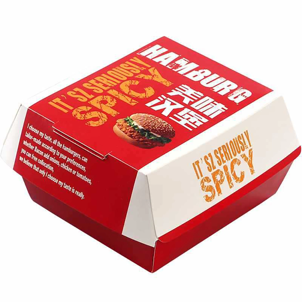 China Wholesale Customisation Disposable Kraft Paper Hamburger Box