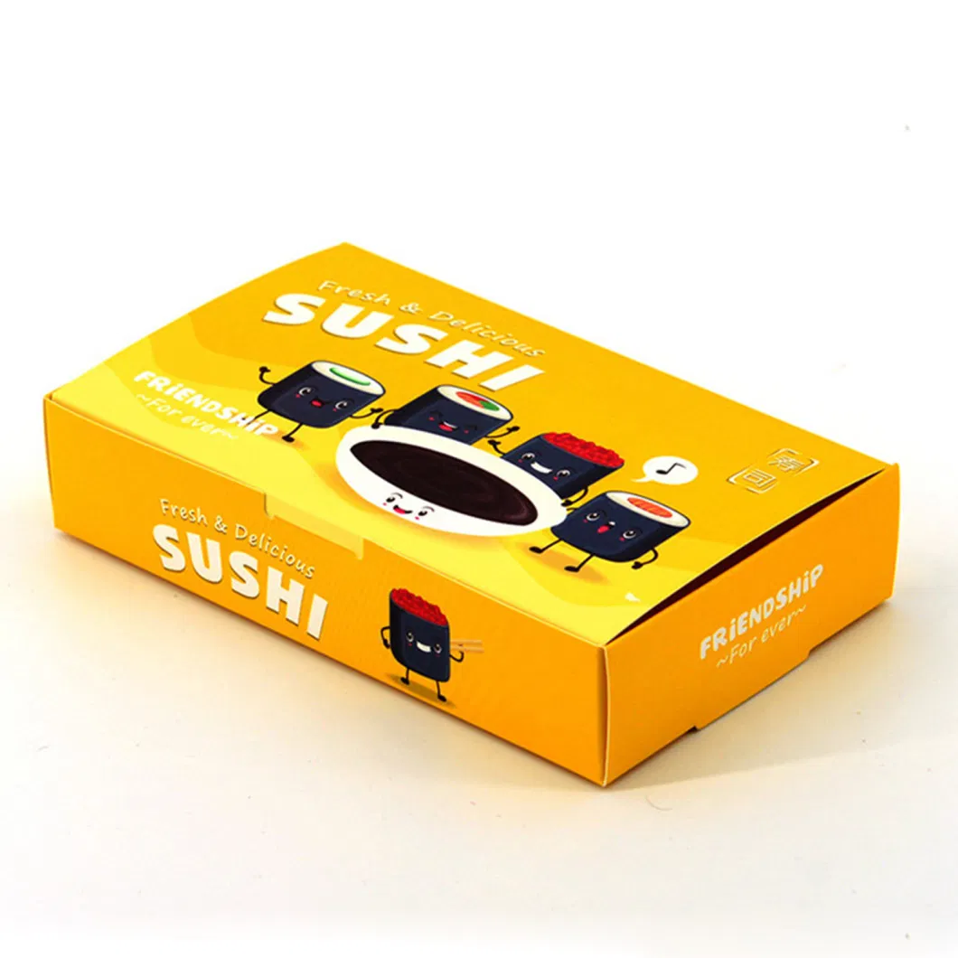 Disposable White Cardboard Custom Size Printing Paper Food Packaging Sushi Box