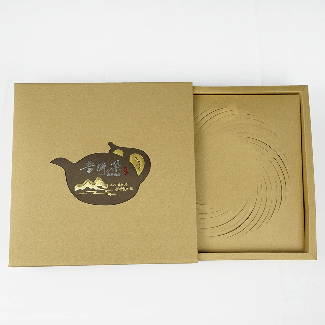 Custom Gift Magnetic Drawer Kraft Paper Box for Packing Tea