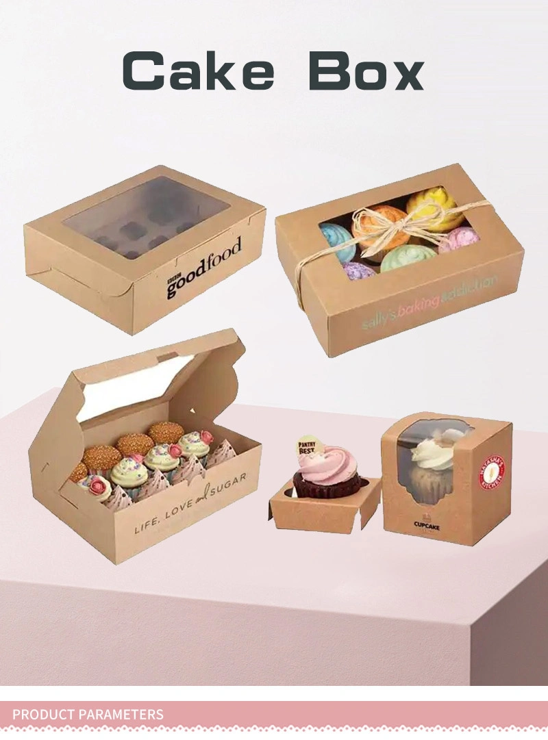 White Kraft Paper Packaging Takeaway Food Paper Cardboard Cake Box