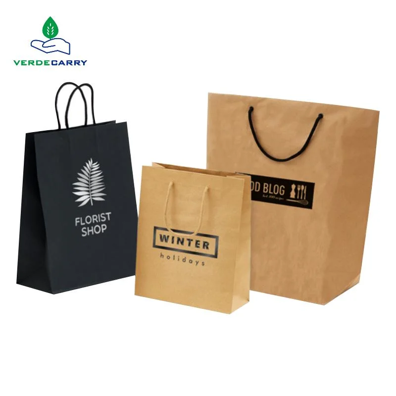 Wholesale Eco-Friendly Paper Bags with Your Own Logo Handles Custom Reusable Packaging Shopping Giftluxury Jewelry Clothing Bags