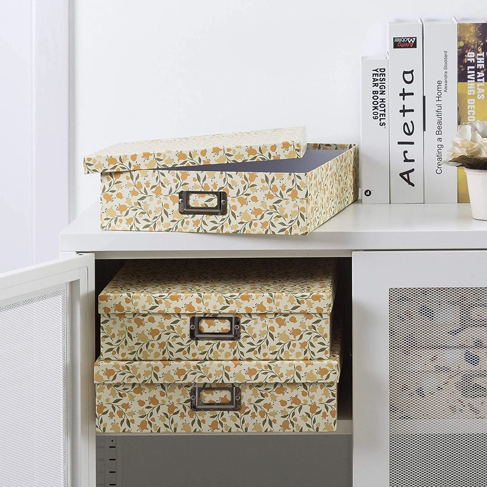 Decorative Storage Cardboard Boxes with Lids for Organizing