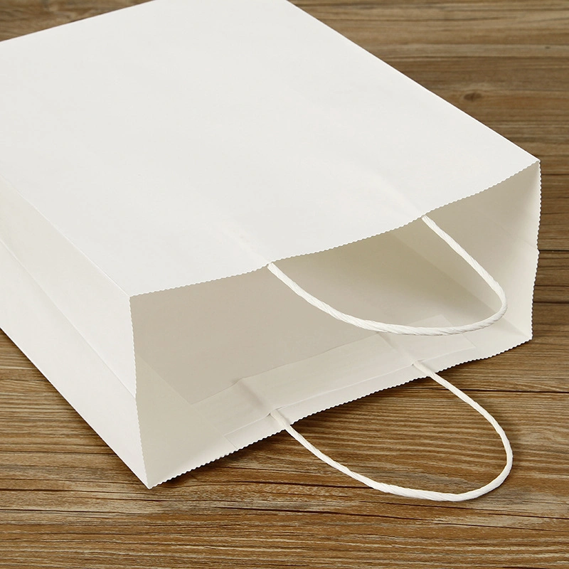 Heavy Duty Blank White Kraft Handle Paper Gift Bags