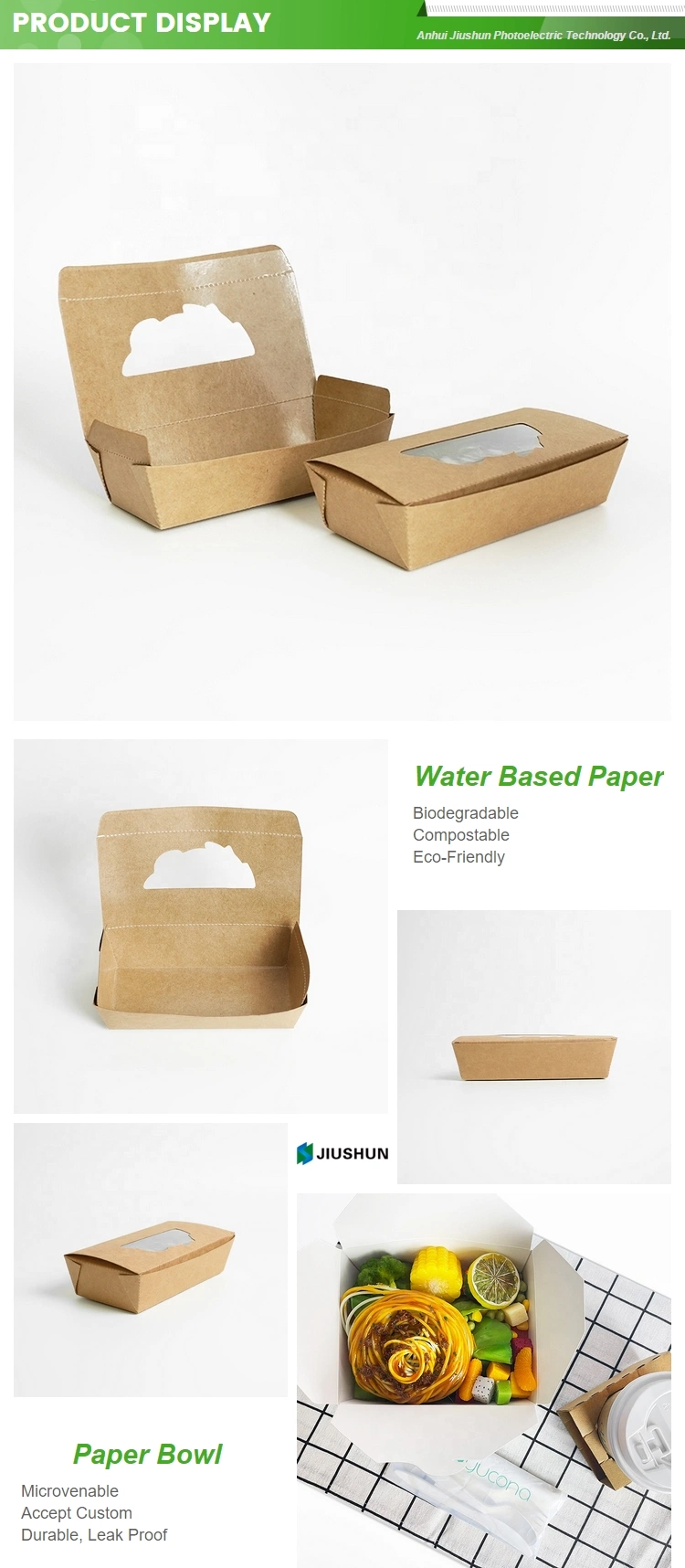 Disposable Paper Lunch Box Biodegradable Sugarcane Bagasse Clamshell Burger Take out Boxes