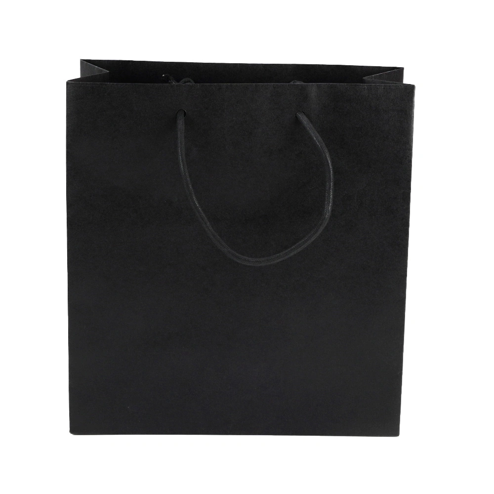 Luxury Black Ribbon Handle Clothing Gift Bag