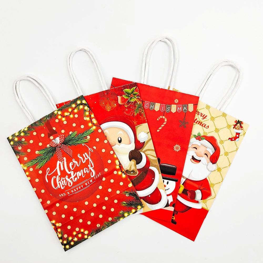 Merry Christmas Paper Gift Box Chocolate Cookie Candy Box Packaging Box Party New Year Xmas Noel Natal Navidad Decoration Handbag Tote Bag