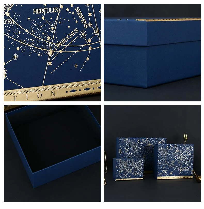 Custom Luxury Blue Magnet Flap Clothing Paper Box Foldable Magnetic Closure Packaging Gift Boxes