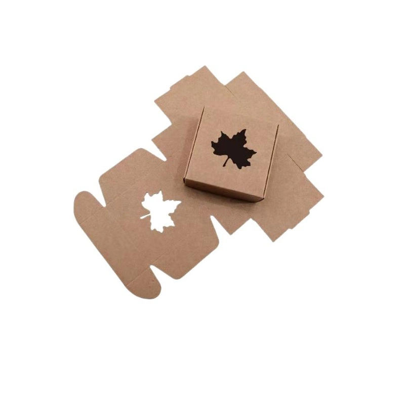 Pillow-Shaped 250g Brown Kraft Paper Packing Box for Soap/Candy/Nut (Hollow-out design)