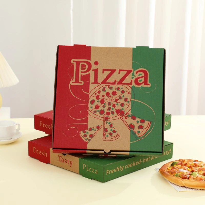 Takeaway Wholesale Customized Printed Paper Pizza Box Compostable High Quality Corrugated Pizza Box with Logo