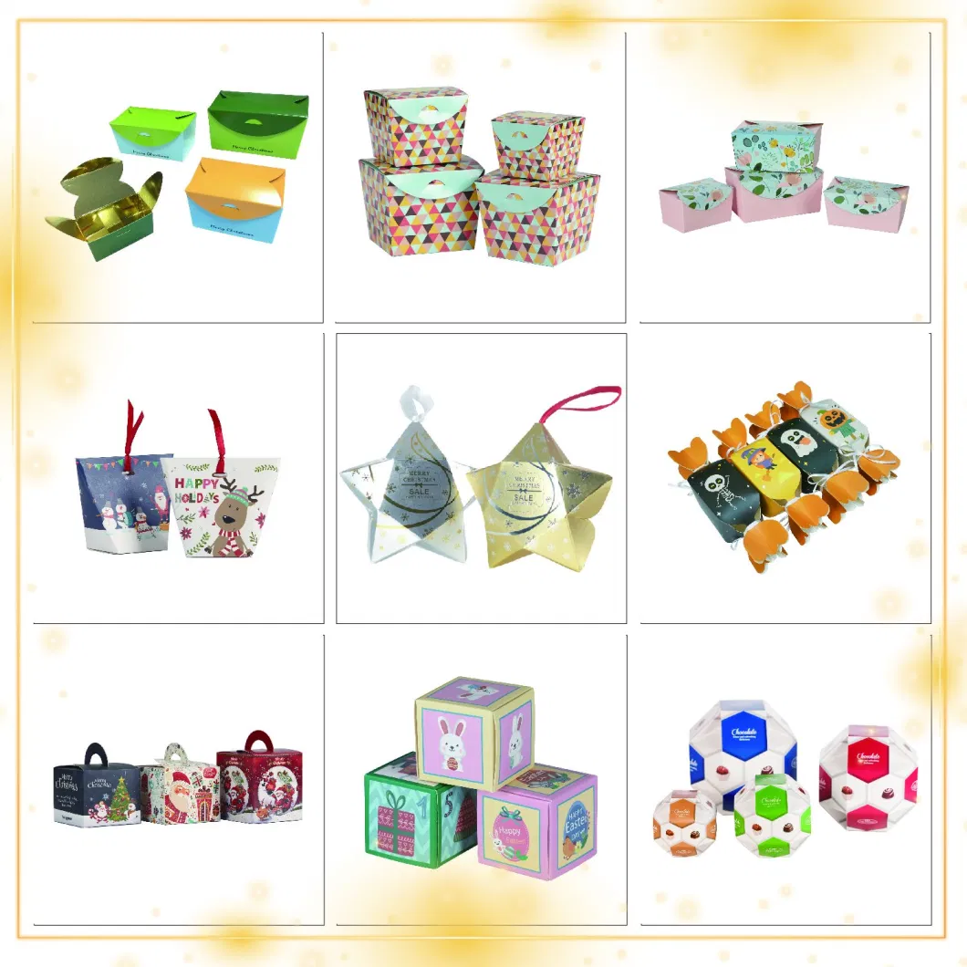 Open Flat Cake Box Macaron Cookie Packaging Mooncake Chocolate Bakery Paper Box Pastry Take Away Togo Christmas Favor Paper Packaging Gift Box Food Packaging