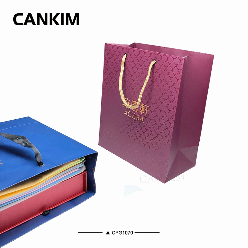 Cankim Custom Paper Bag with OEM Custom Paper Gift Bag Luxury Shopping Paper Bag Gift Bag Packaging Paper Bag with Ribbon