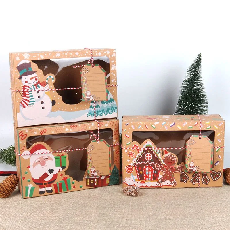 Christmas Gift Box Kraft Paper Box with Clear PVC Window