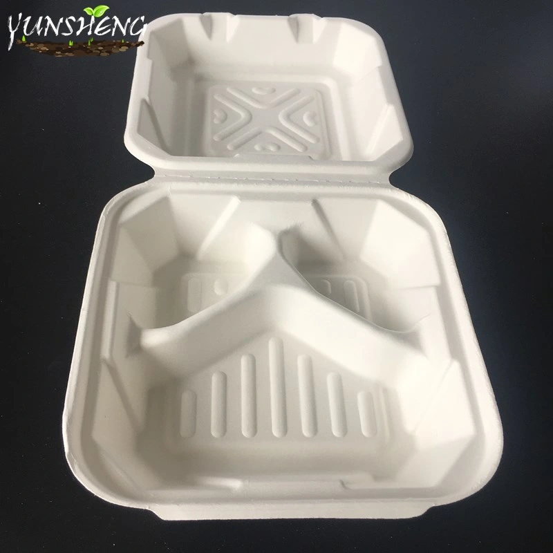 Disposable White Square Clamshell Paper Humburgar Box